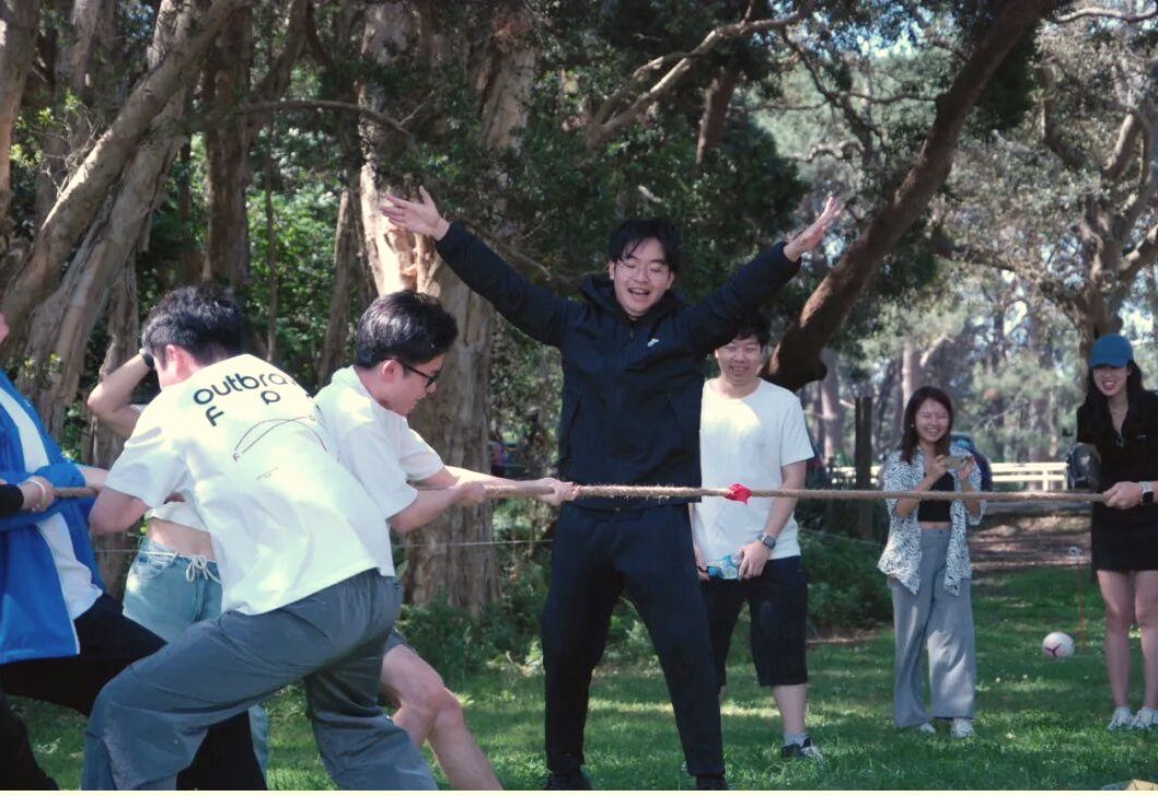 Members in a tug-of-war at the AWS Sports Day